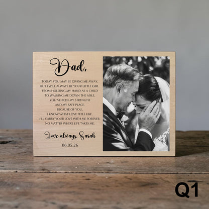 Personalized Wood Photo Frame for Dad – Father of the Bride Wedding Gift