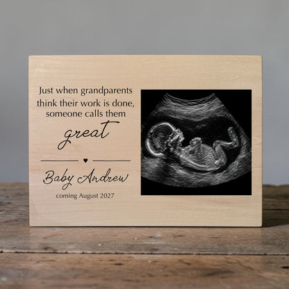 Great Grandma Pregnancy Announcement – Personalized Ultrasound Wood Frame