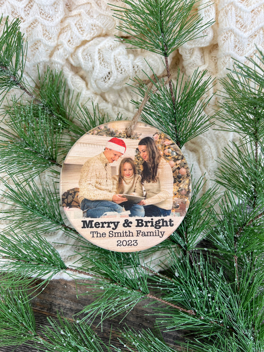 Custom Wood Photo Ornament