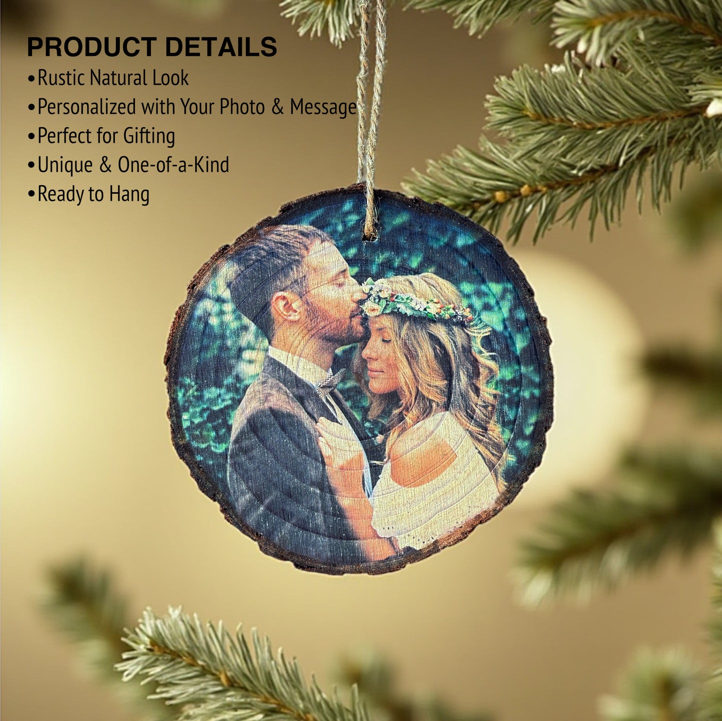 Personalized Wood Photo Ornament