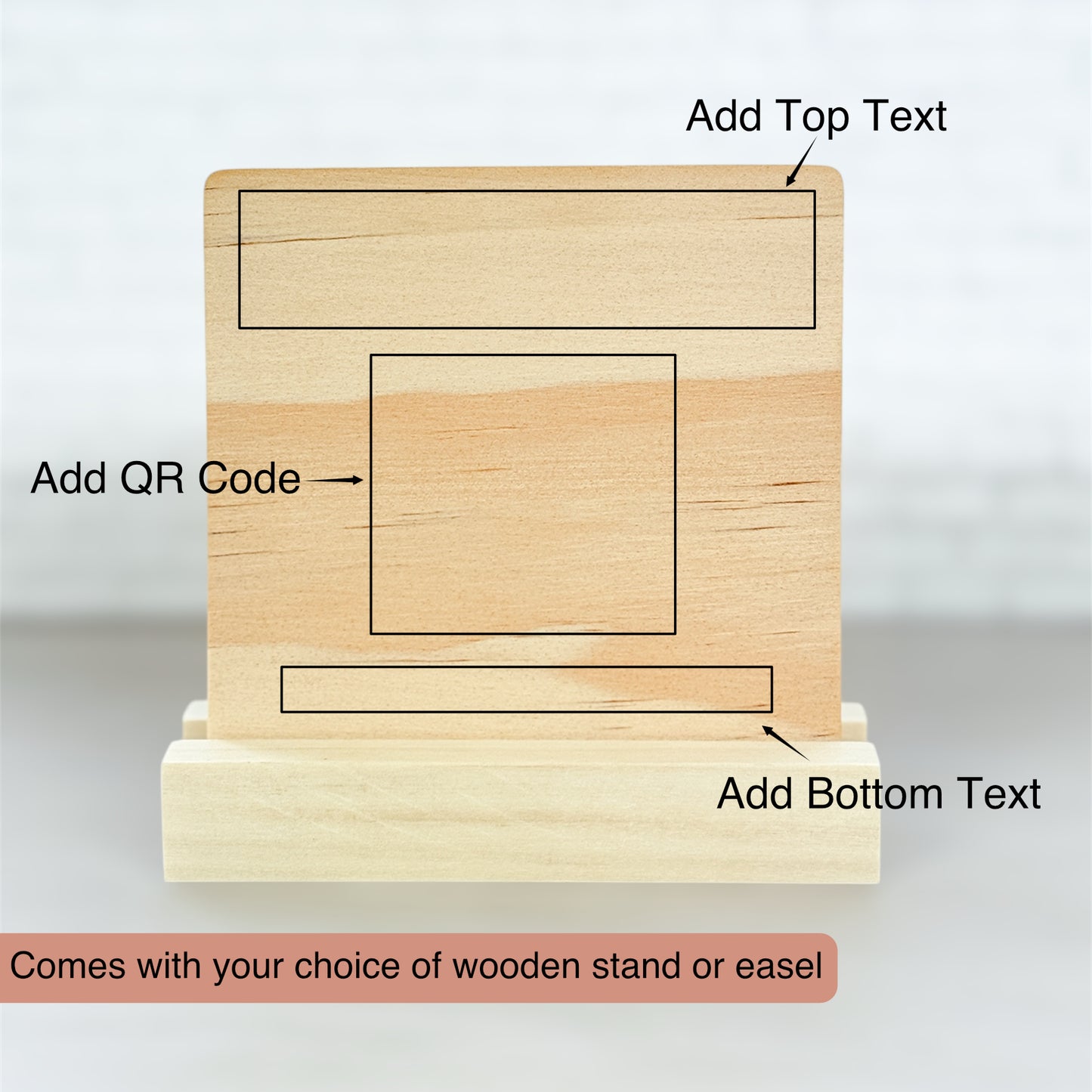 Custom Wood QR Code Sign - Personalized Business Social Media Plaque