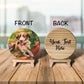 Front and back sides of wooden photo gift