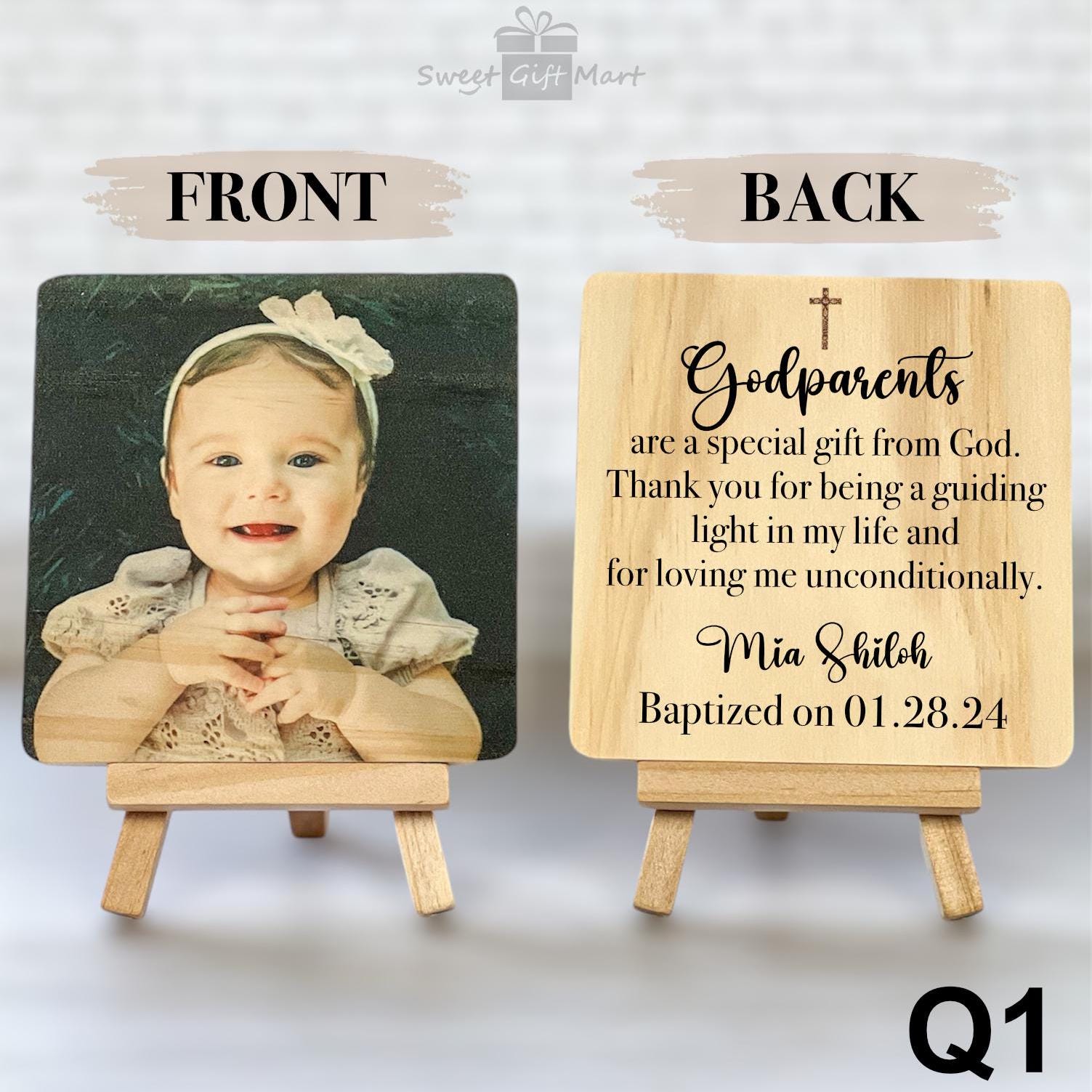Godparents Frame, Godparents Gift, Personalized Godparents Gift for Baptism, Godparents Gift from Godchild, Thank You Gift