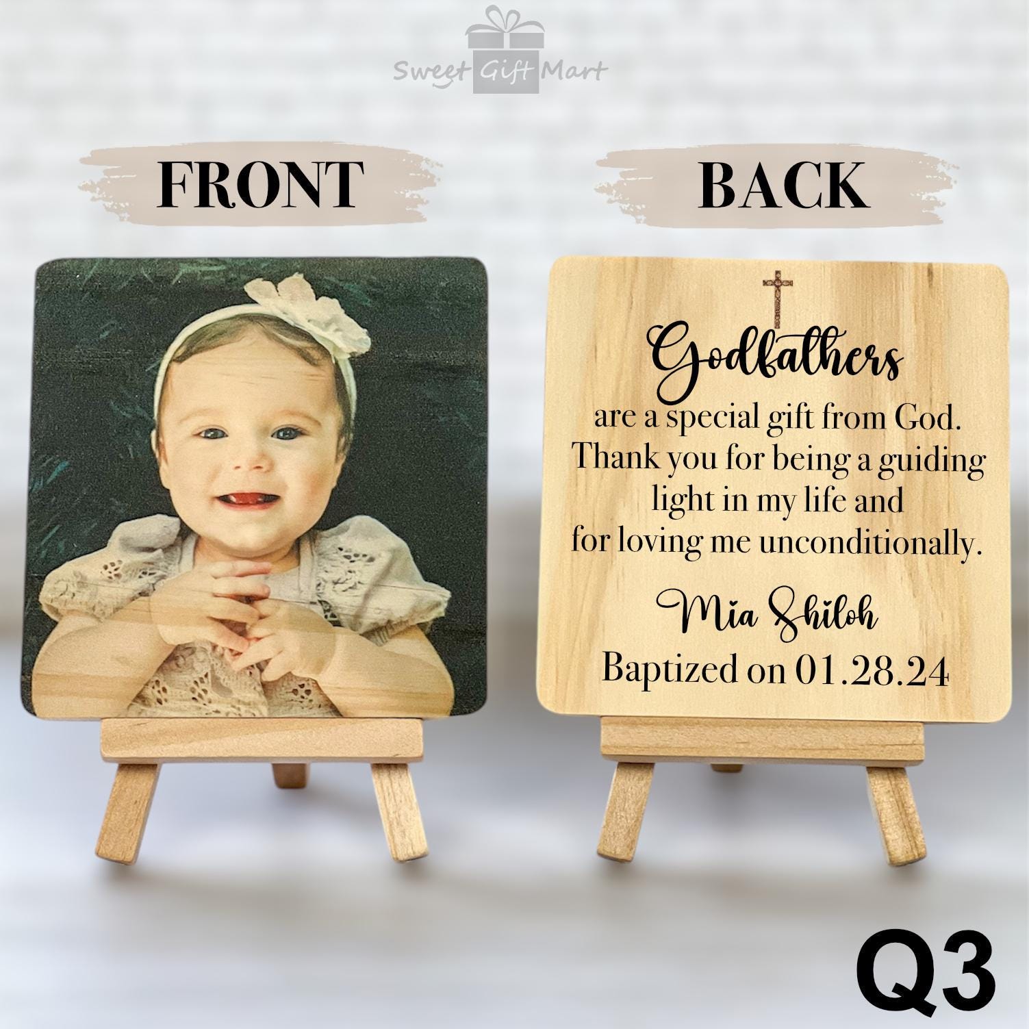 Godparents Frame, Godparents Gift, Personalized Godparents Gift for Baptism, Godparents Gift from Godchild, Thank You Gift