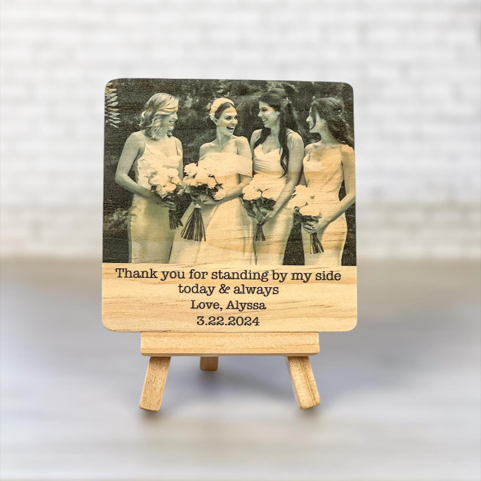 Bridesmaid Personalized Picture Frame with Custom Quote