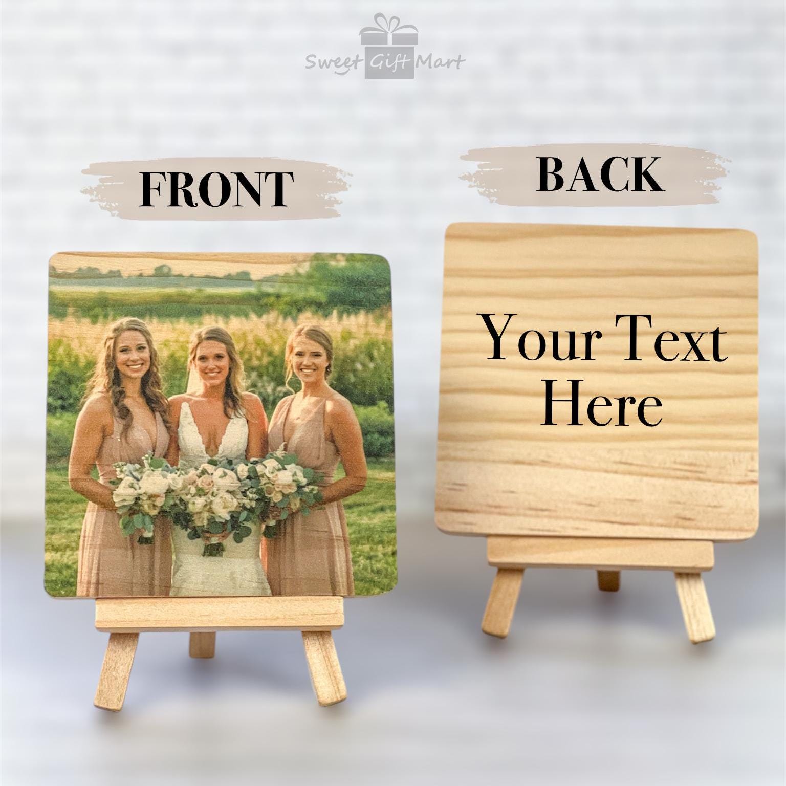 Custom Text on Back of Wood Photo