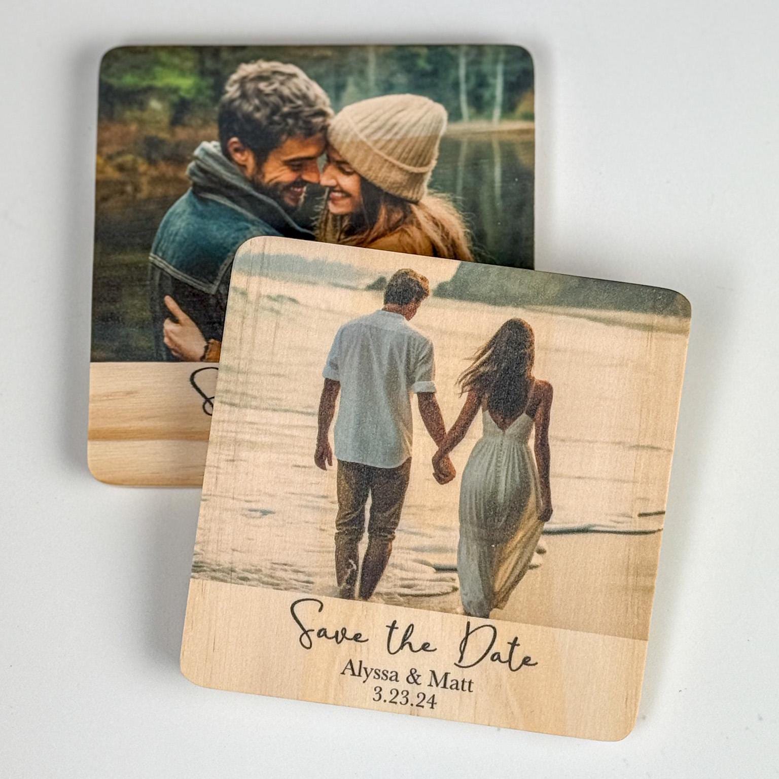 Save the Date Photo Magnet, Wedding Favor Magnet, Custom Printed Magnet with QR code