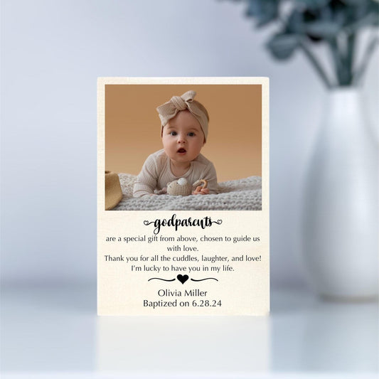 Godparents Gift for Baptism, Godparents Picture Frame, Godparents Gift from Godchild