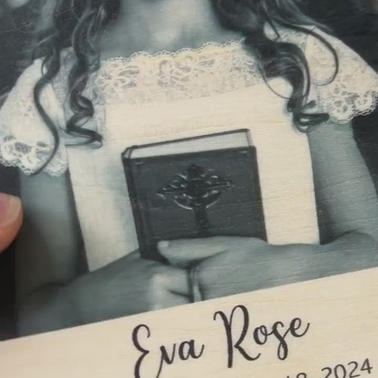 Unique Baptism Gift, Personalized Frame, Photo on Wood, Custom Picture Frame