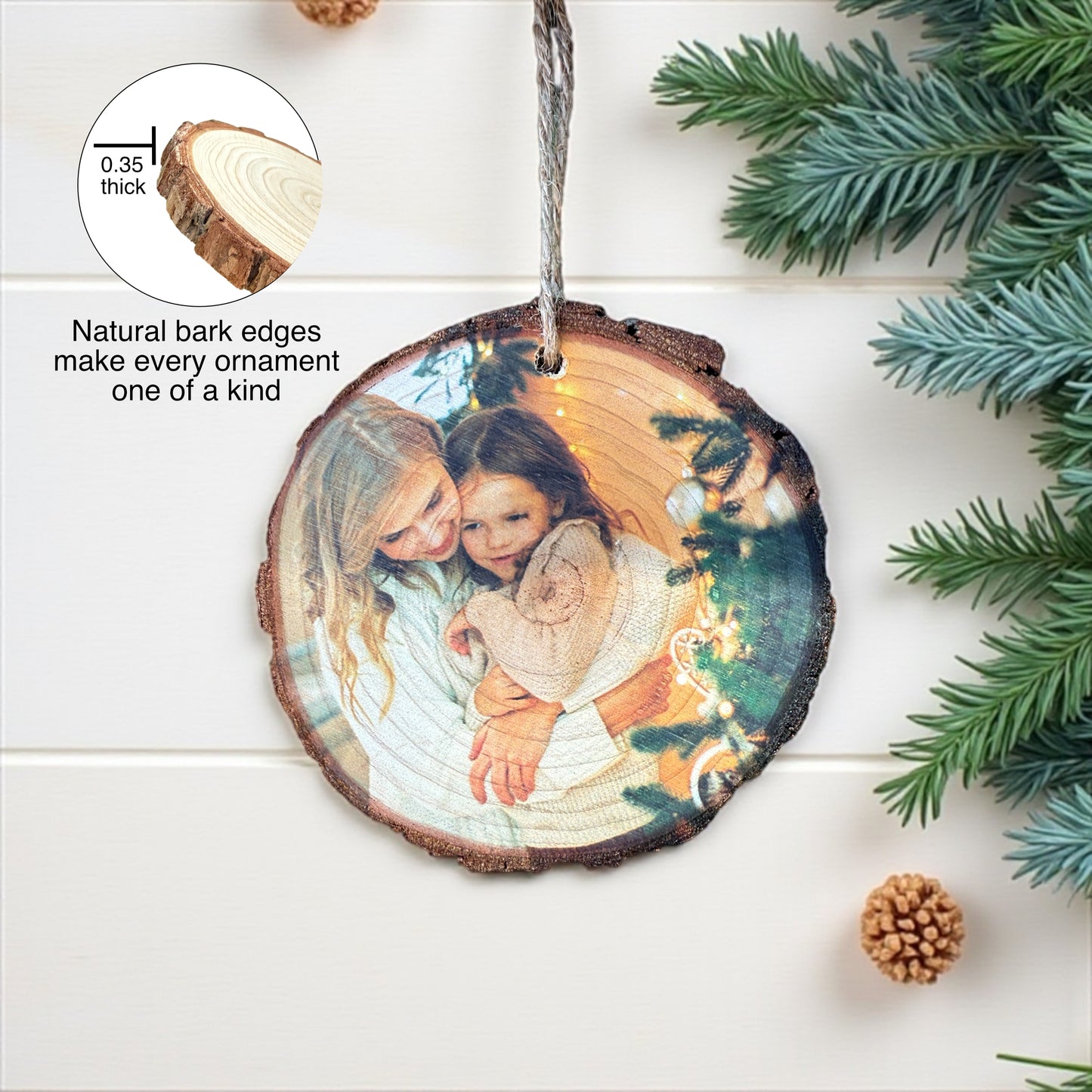 Personalized Wood Photo Ornament