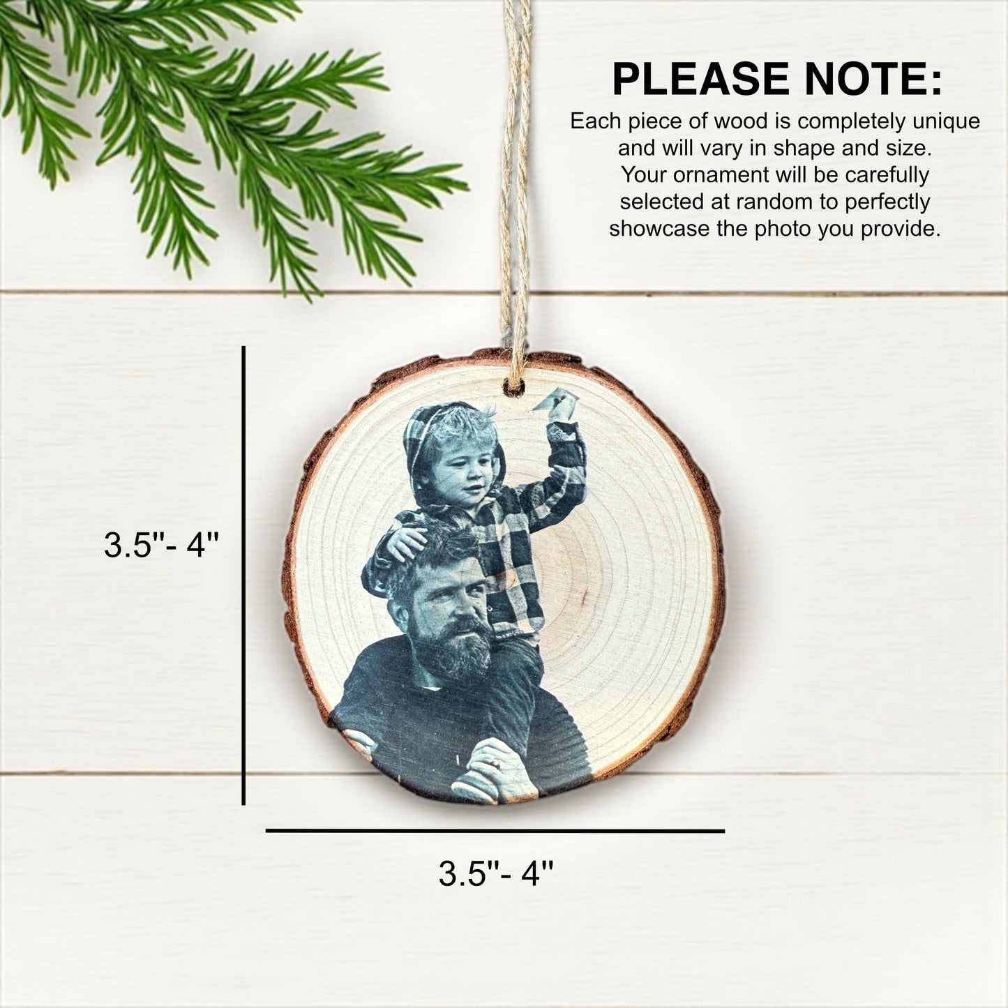 Personalized Wood Photo Ornament
