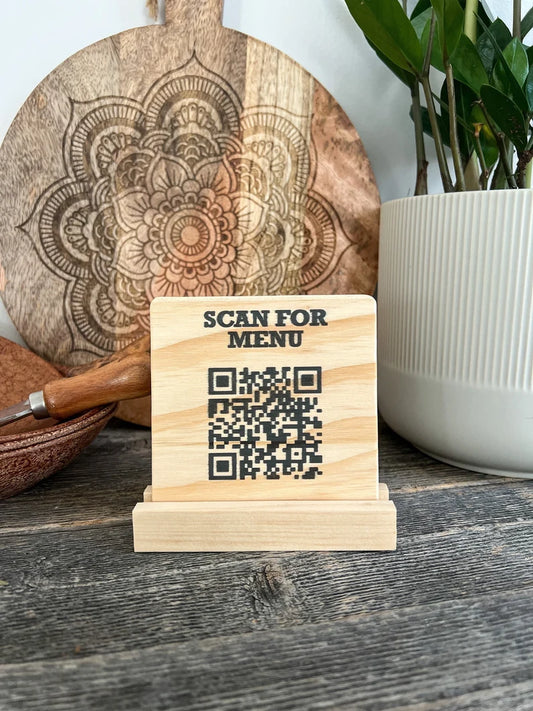 Custom Wood QR Code Sign