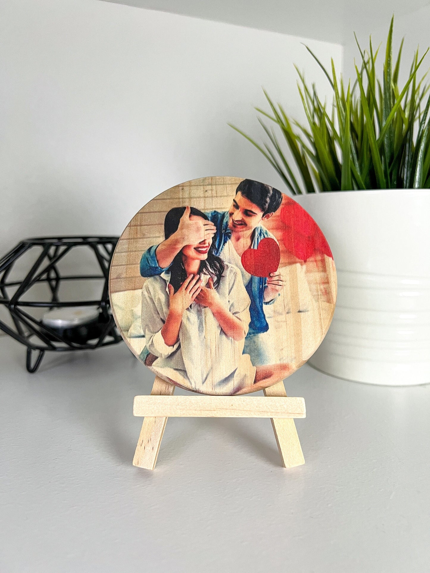 Wood Photo Slice With Easel