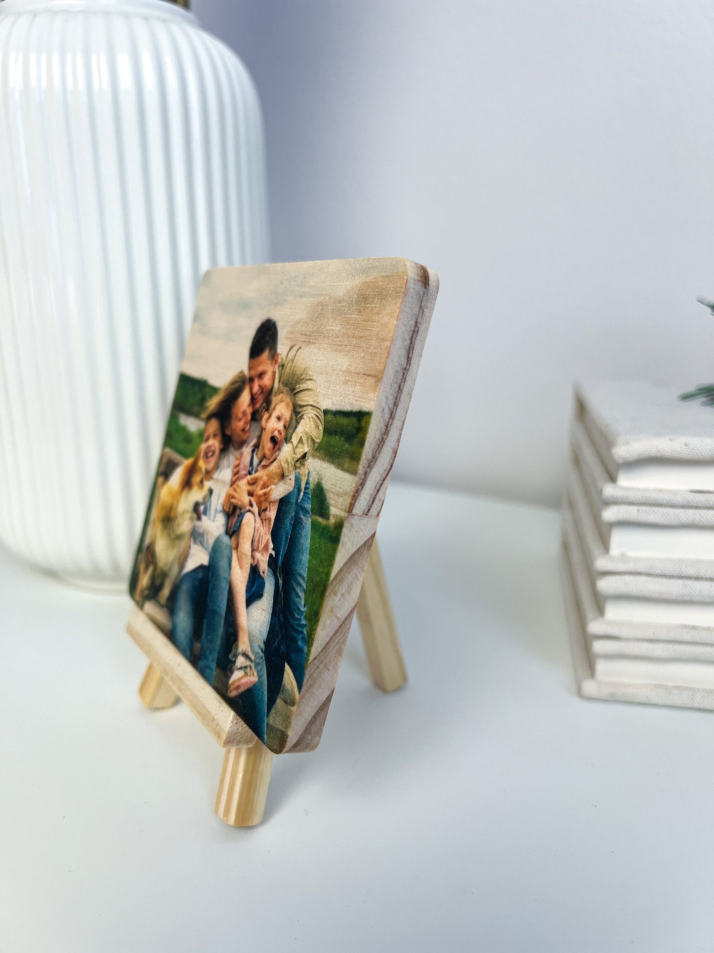 Wood Photo Tile With Easel