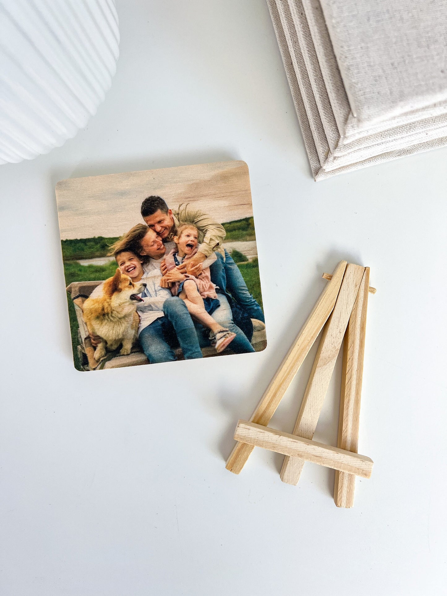 Wood Photo Tile With Easel