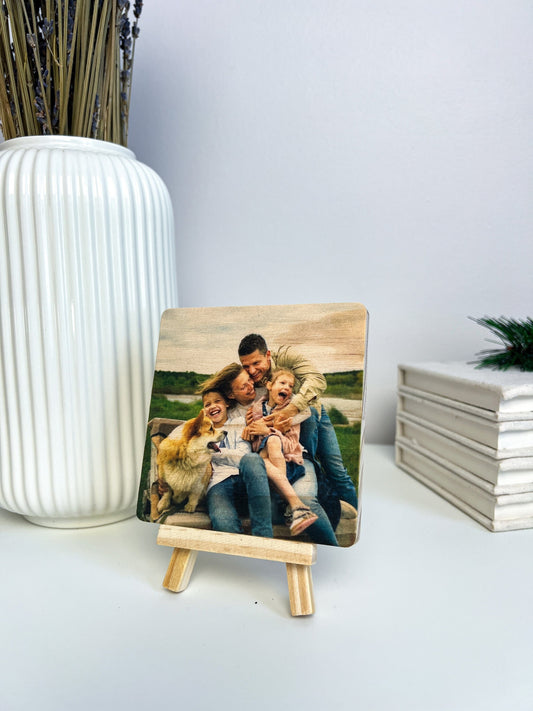 Wood Photo Tile With Easel