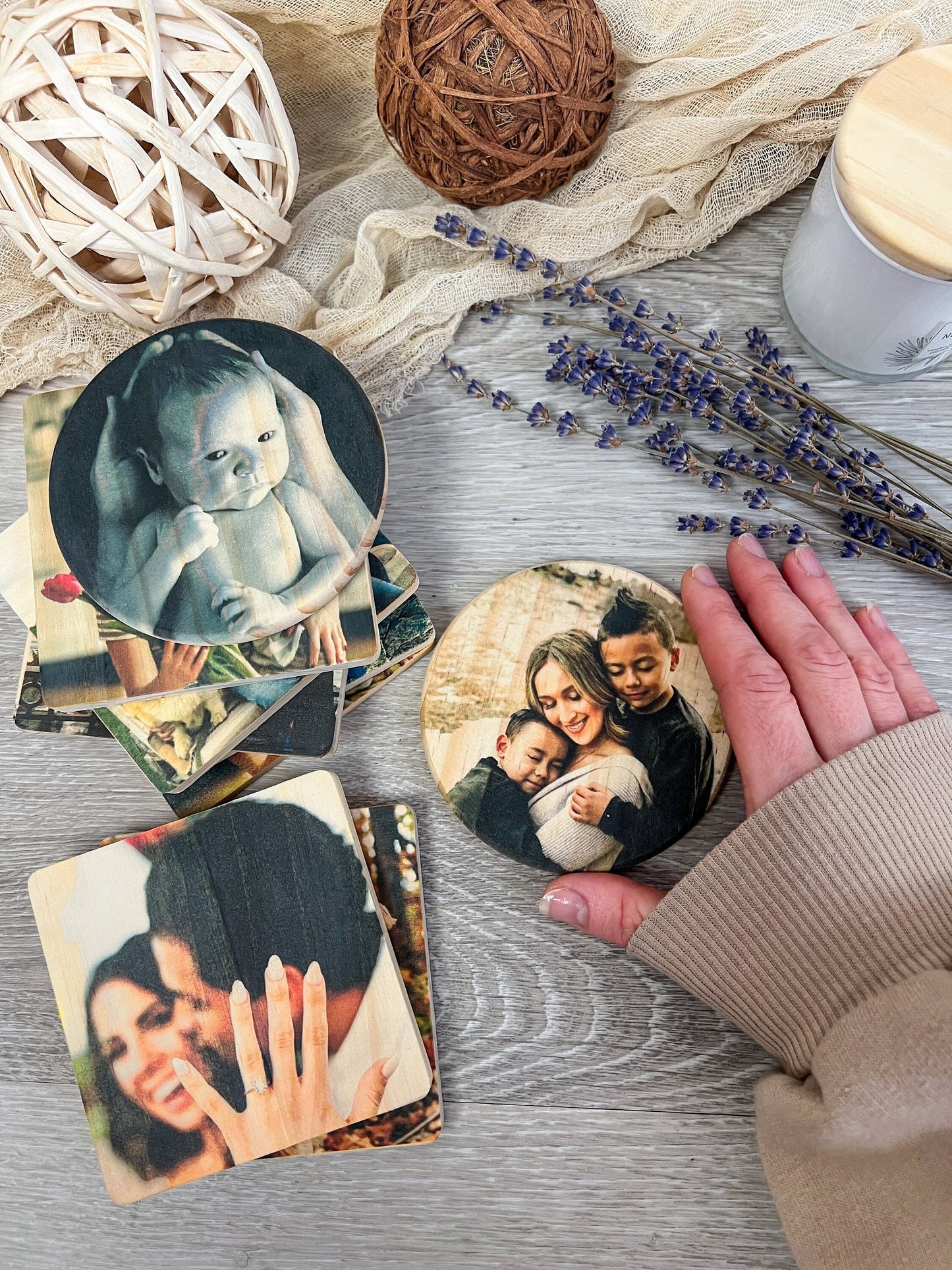 Custom Wood Photo Magnets