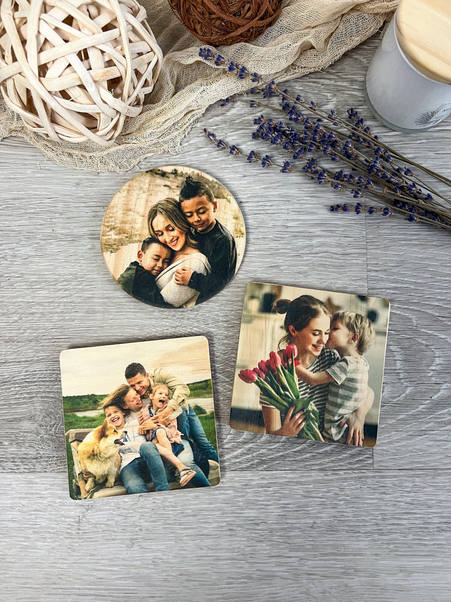 Custom Wood Photo Magnets